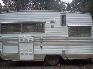 Scrubbed & Cleaned up version of the service side of the 1967 13 foot Aristocrat Travel Trailer